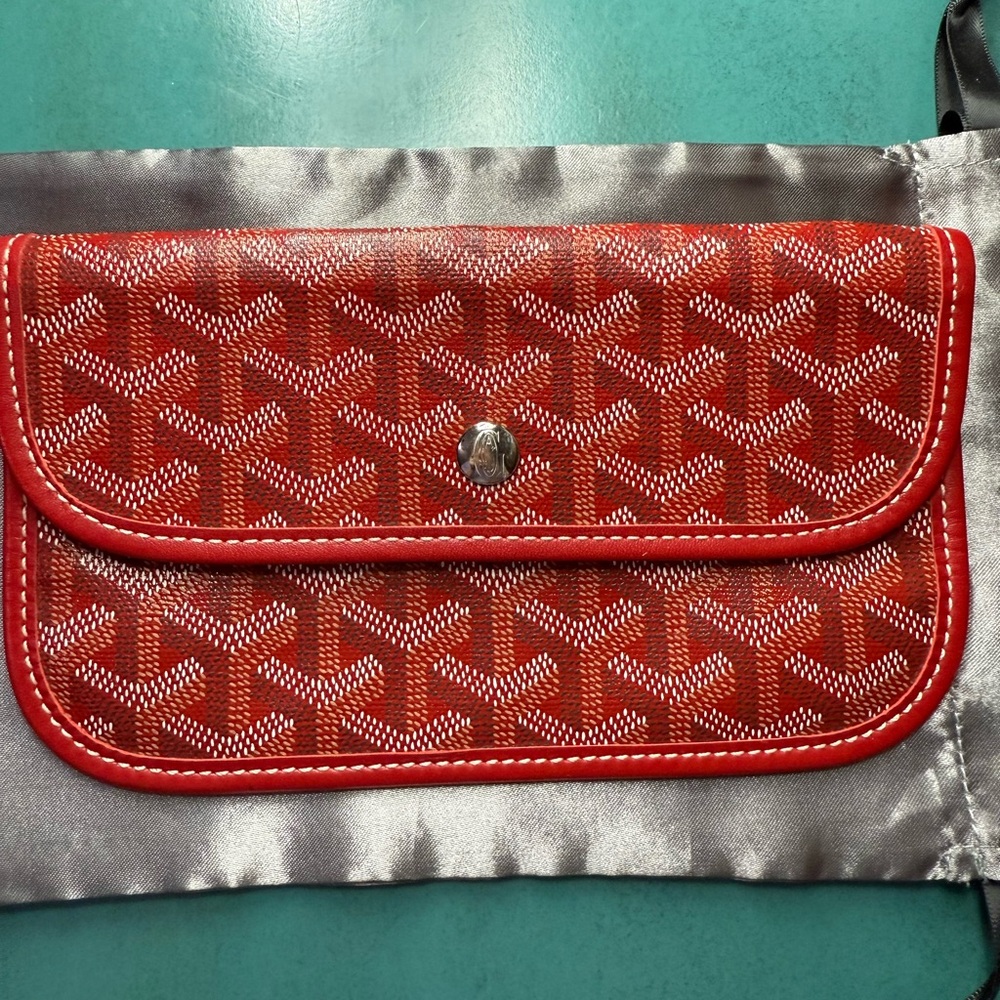 Authentic Goyard St. Louis Pouch - Red